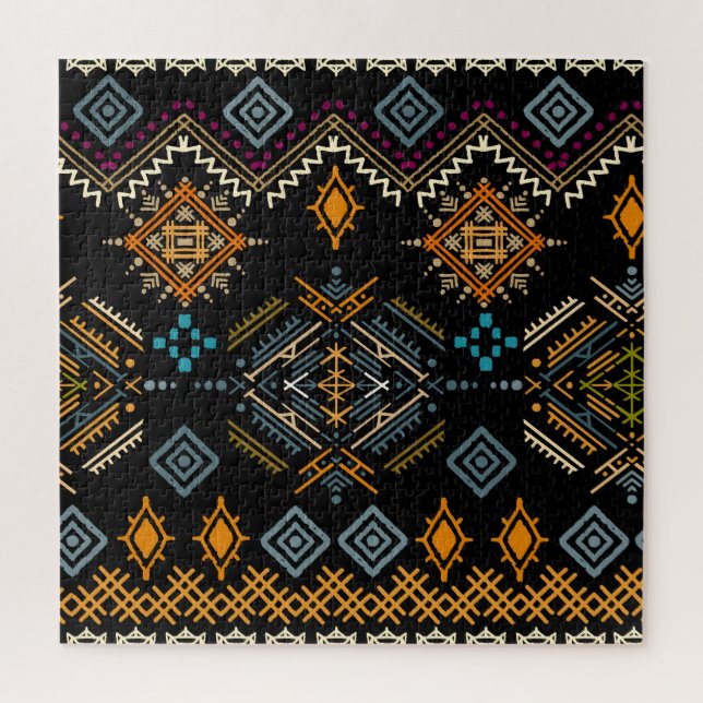 Ethnic Boho Ornament Nahtloses Muster Puzzle (Vertikal)
