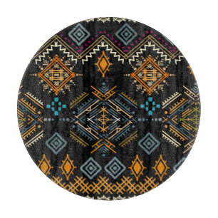 Ethnic Boho Ornament Nahtloses Muster Schneidebrett