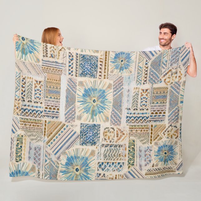 Ethnic Boho Patchwork Throw Blanket Fleecedecke (Beispiel)
