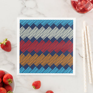 Ethnic Boho Pattern Lace Stickerei auf Stoff Serviette