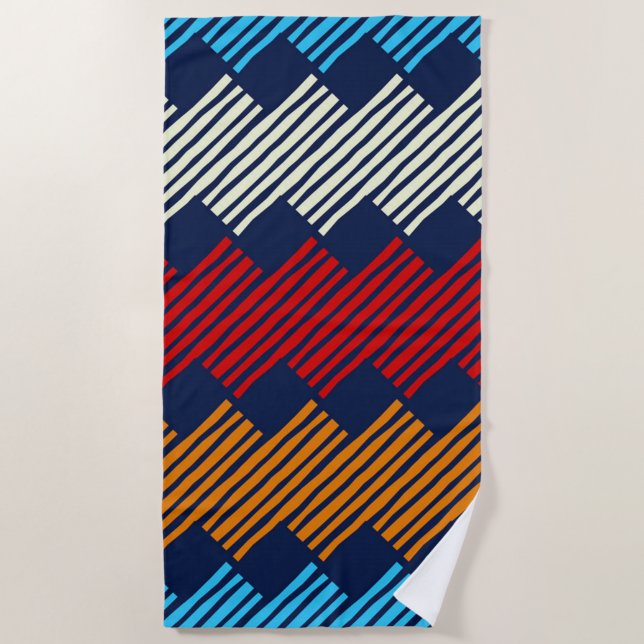 Ethnic Boho Pattern Lace Stickerei auf Stoff Strandtuch (Vorderseite)