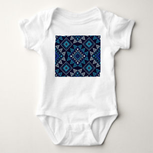 Ethnic Boho Stickerei Seamless Muster Baby Strampler