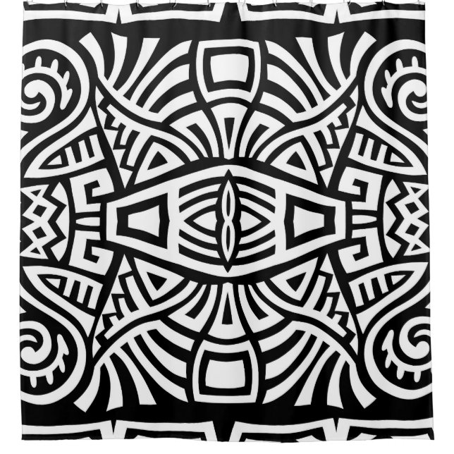 Ethnic Boho: Vintag Trendy Duschvorhang (Vorderseite)