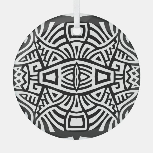 Ethnic Boho: Vintag Trendy Ornament Aus Glas (Vorderseite)