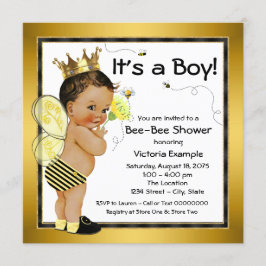Ethnic Boy Bee Baby Dusche Einladung
