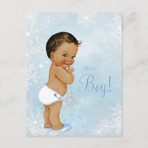 Ethnic Boy Winter Wonderland Baby Dusche Einladung