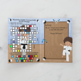 Ethnic Boys Karate Secret Message Happy Geburtstag Karte