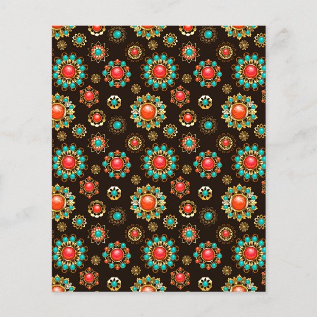 Ethnic Brooches Nahtloses Muster (Vorderseite)