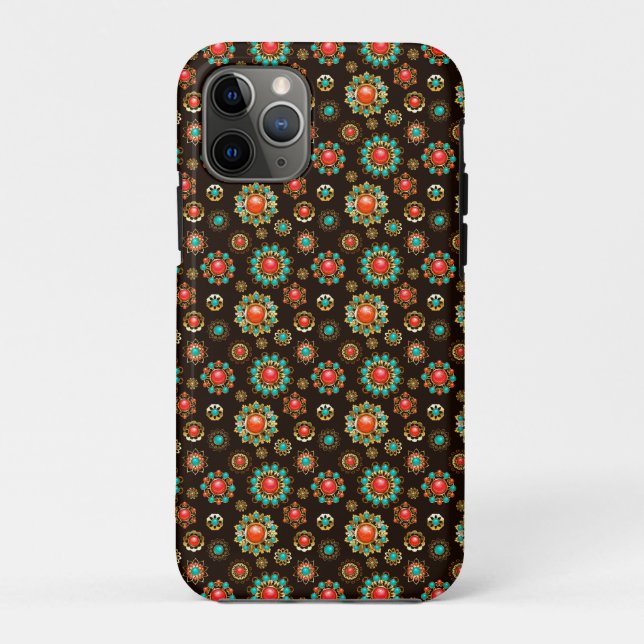 Ethnic Brooches Nahtloses Muster Case-Mate iPhone Hülle (Rückseite)