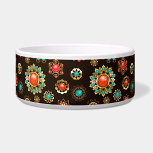 Ethnic Brooches Nahtloses Muster Napf