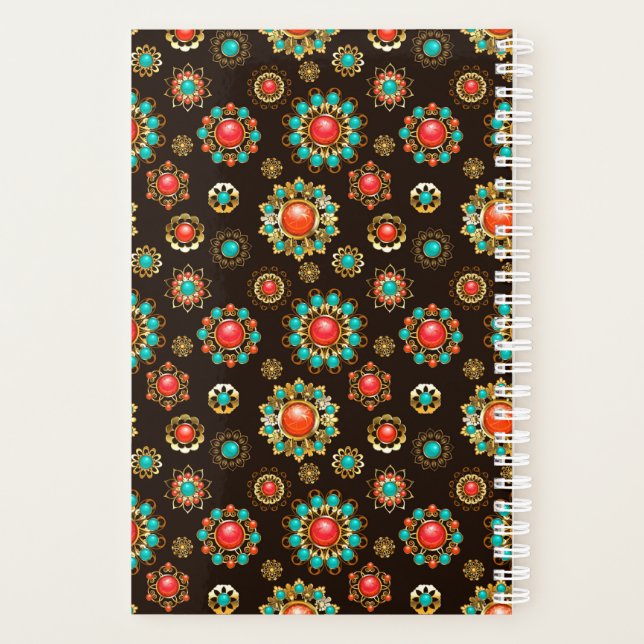 Ethnic Brooches Nahtloses Muster Planer (Rückseite)