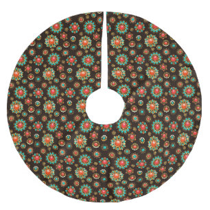 Ethnic Brooches Nahtloses Muster Polyester Weihnachtsbaumdecke