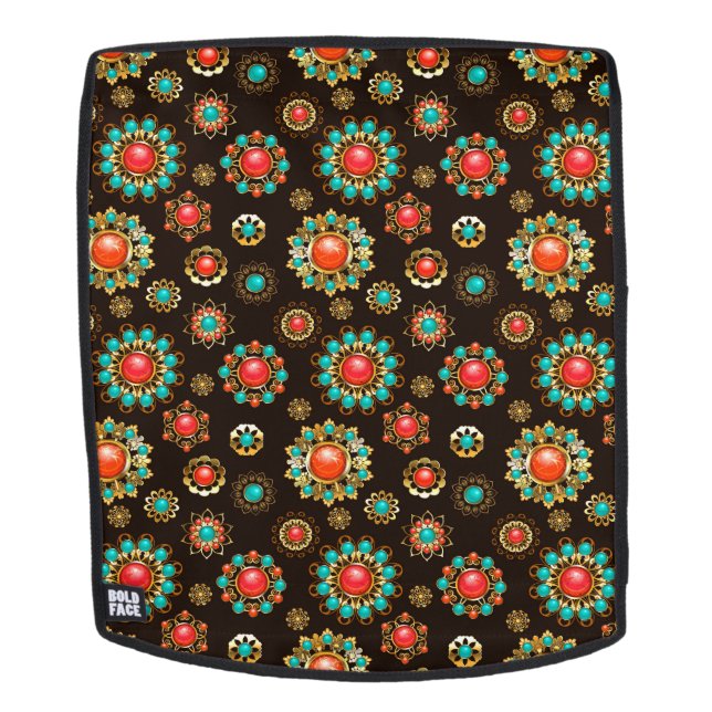 Ethnic Brooches Nahtloses Muster Rucksack (Abnehmbare Front)