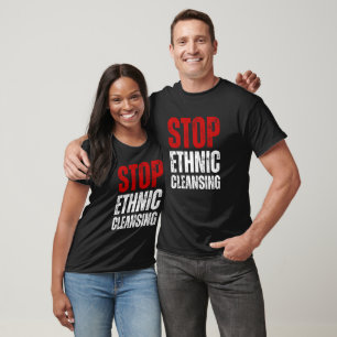 Ethnic Cleansing stoppen   rot und weiß T-Shirt