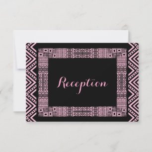 Ethnic Design Wedding Reception Cards #3 Einladung