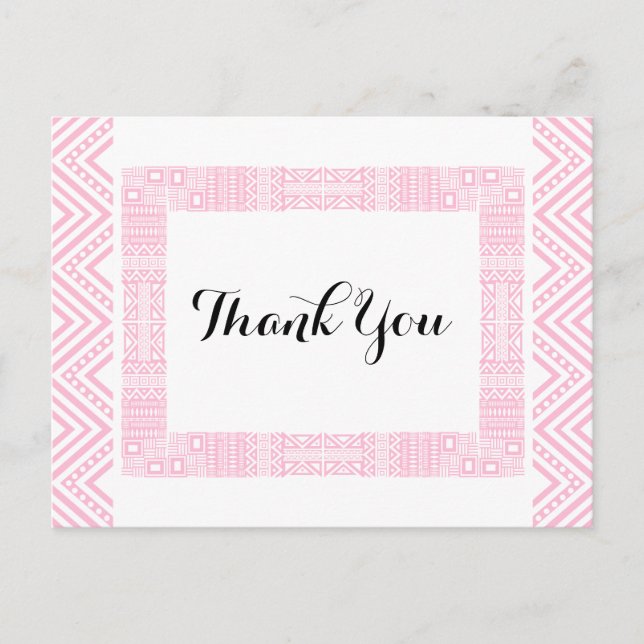 Ethnic Design Wedding Vielen Dank Postcard 1 Postkarte (Vorderseite)