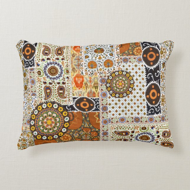 Ethnic Digital Abstrakt: Nahtloses Muster Dekokissen (Vorderseite)