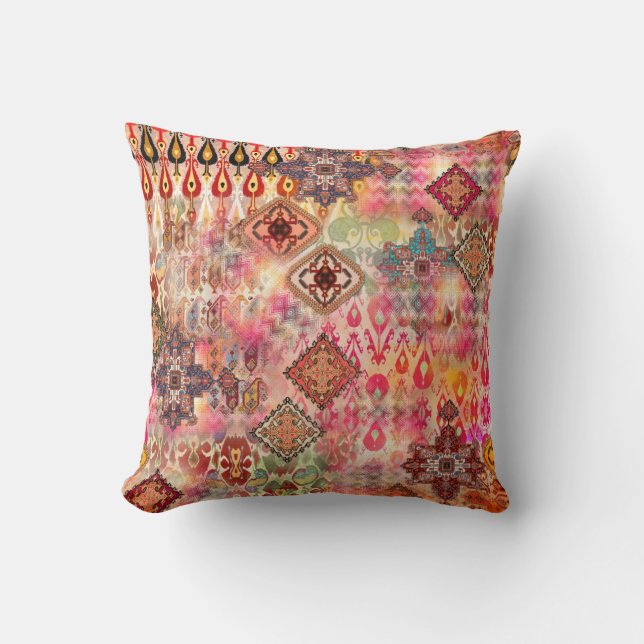 Ethnic Digital Abstrakt Seamless Muster Kissen (Vorderseite)
