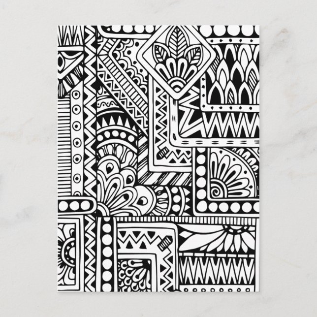 Ethnic Doodle Postkarte (Vorderseite)