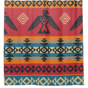 Ethnic Eagles Tribal Vintages Muster Duschvorhang
