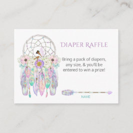 Ethnic Fairy Dream Catcher Feathers Diaper Raffles Begleitkarte