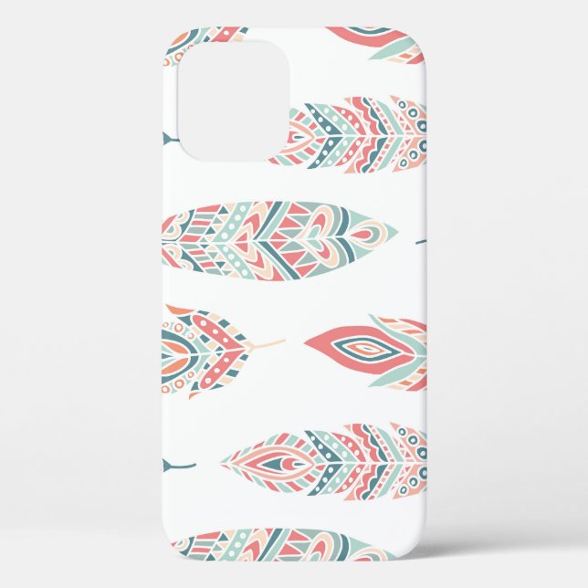Ethnic Feathers Hand Drawn Illustration Case-Mate iPhone Hülle (Rückseite)