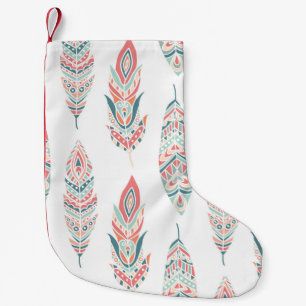 Ethnic Feathers Hand Drawn Illustration Kleiner Weihnachtsstrumpf