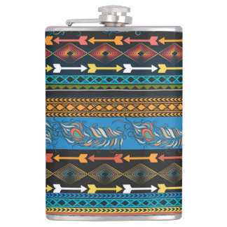 Ethnic Feathers: Stickerei Boho Chic Flachmann