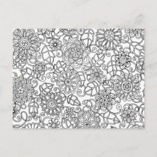 Ethnic Floral Doodle Postkarte