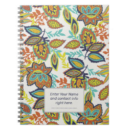 Ethnic Floral Foliage Notizblock