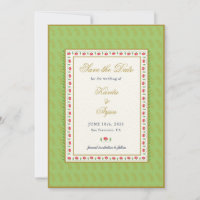 Ethnic Floral Frame Minze Green Foto