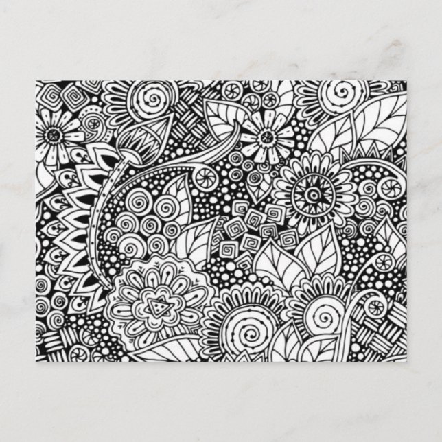 Ethnic Floral Inspiriert Postkarte (Vorderseite)