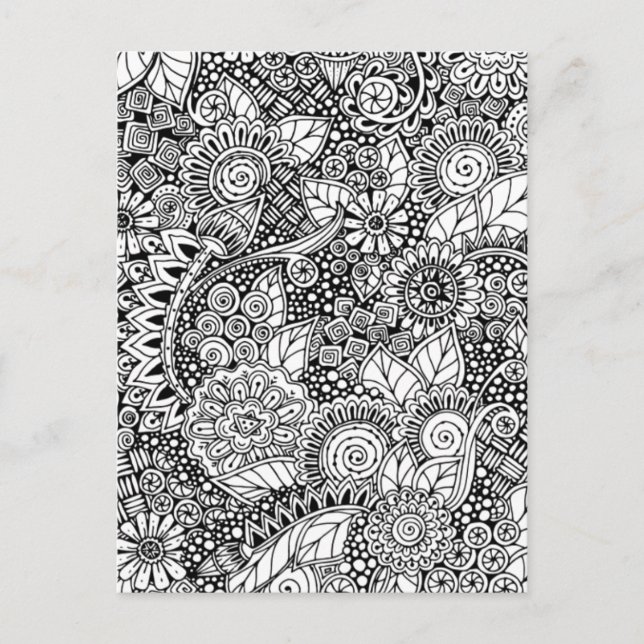 Ethnic Floral Inspiriert Postkarte (Vorderseite)