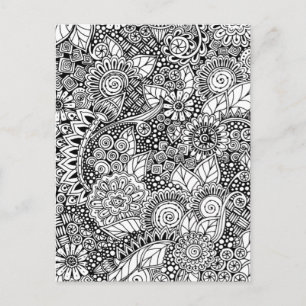 Ethnic Floral Inspiriert Postkarte