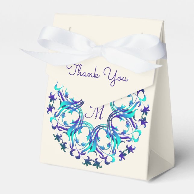 Ethnic Floral Mandala Monogram Geschenkschachtel (Vorderseite)