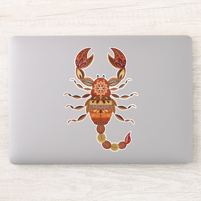 Ethnic Floral Scorpion Aufkleber (Computer)
