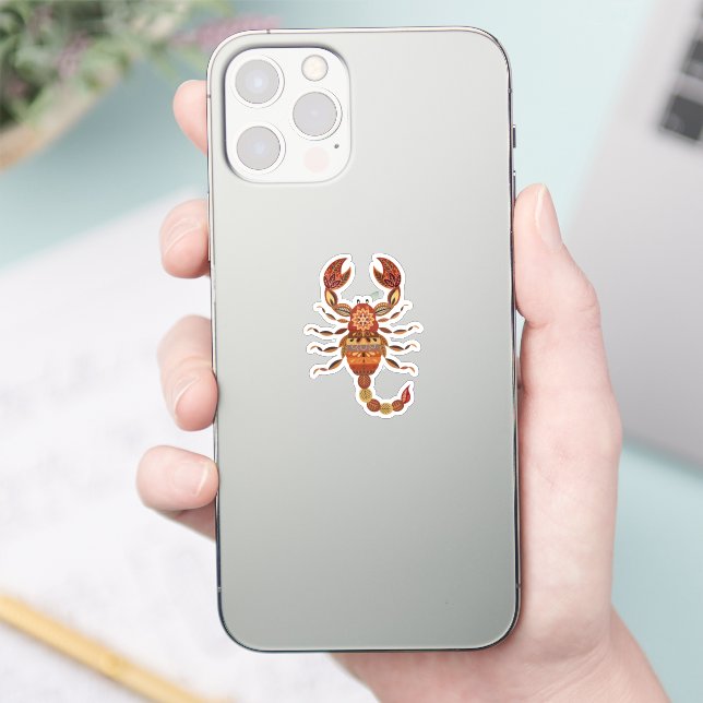 Ethnic Floral Scorpion Aufkleber (Telefon)