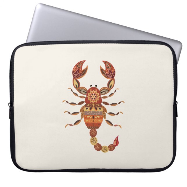 Ethnic Floral Scorpion Laptopschutzhülle (Vorderseite)