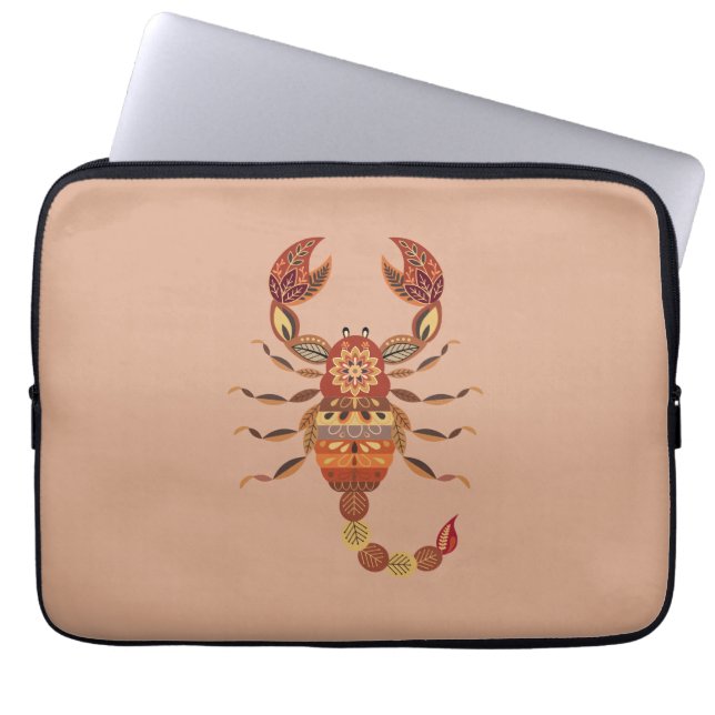 Ethnic Floral Scorpion Laptopschutzhülle (Vorderseite)
