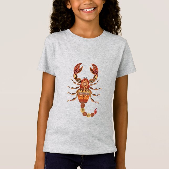 Ethnic Floral Scorpion T-Shirt (Vorderseite)