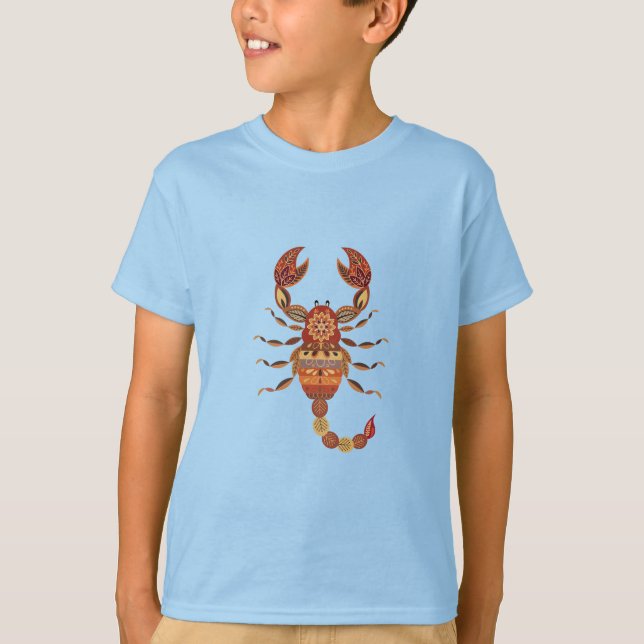 Ethnic Floral Scorpion T-Shirt (Vorderseite)