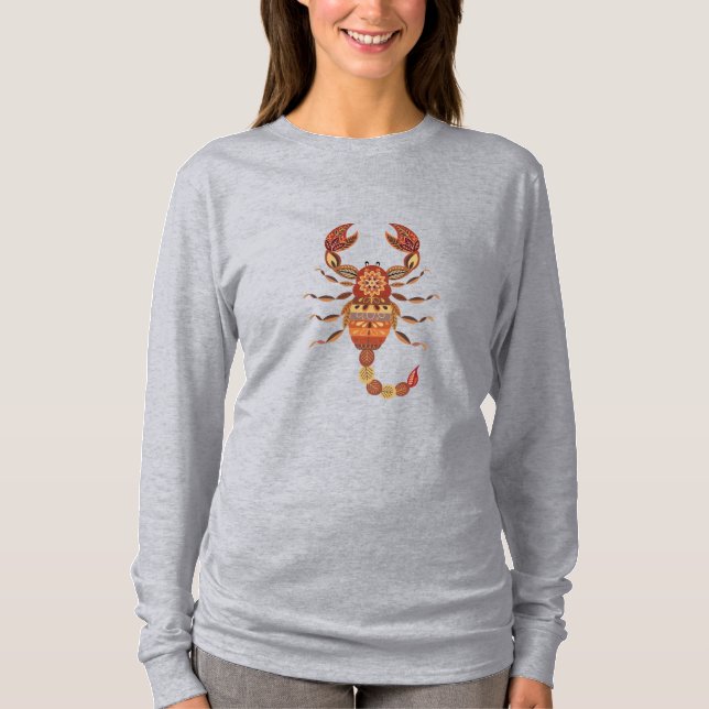 Ethnic Floral Scorpion T-Shirt (Vorderseite)