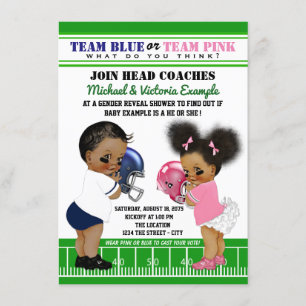 Ethnic Football Gender Reveal Baby Shower Einladung