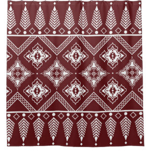 Ethnic Geometric Asian Style Muster Duschvorhang