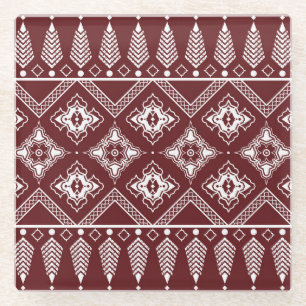 Ethnic Geometric Asian Style Muster Glasuntersetzer