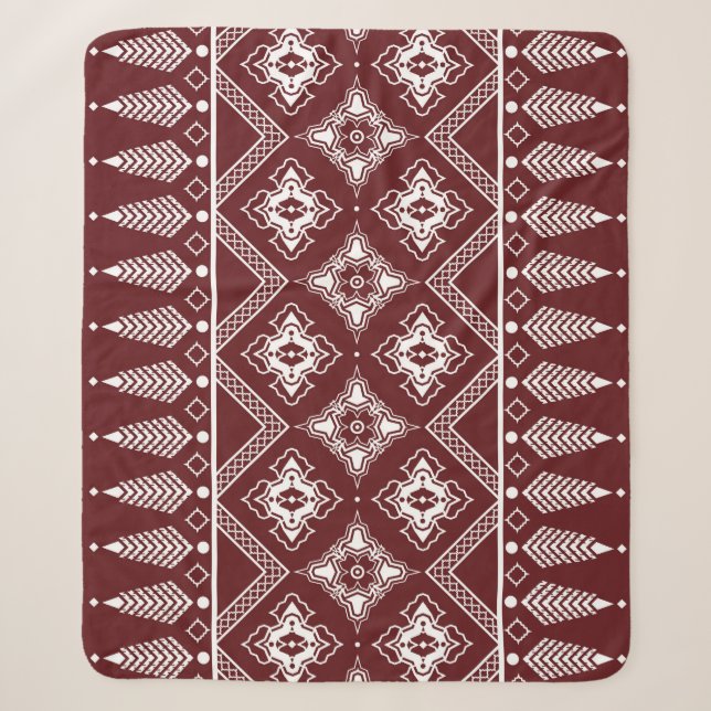 Ethnic Geometric Asian Style Muster Sherpadecke (Vorderseite)