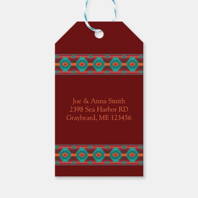 Ethnic Geometric Southwest Native Geschenkanhänger (Vorderseite)