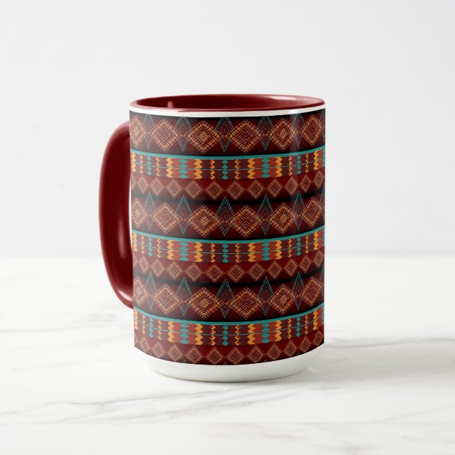 Ethnic Geometric Tribal Tasse (Vorderseite Links)