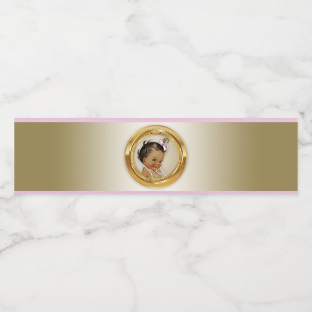 Ethnic Girl Baby Dusche Wasserflaschen Labels Wasserflaschenetikett (Einzelnes Label)