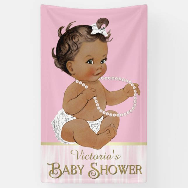 Ethnic Girl Baby Shower Banner (Vertikal)